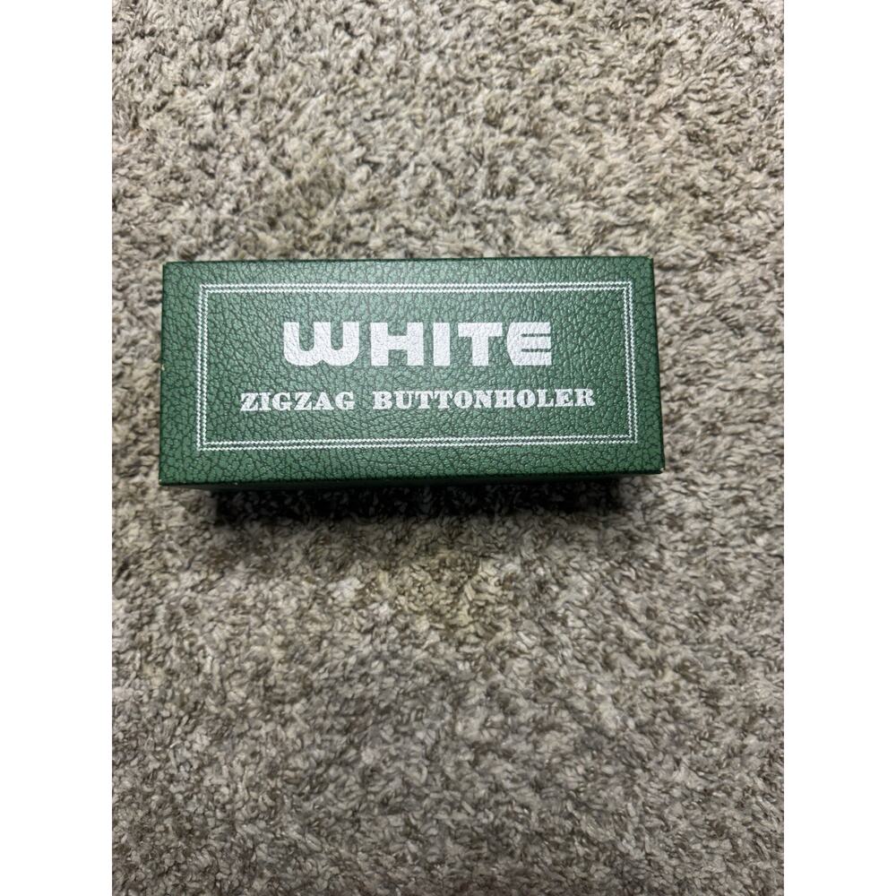 Vintage White Greist Zigzag Buttonholer Attachment w/ Box & Templates